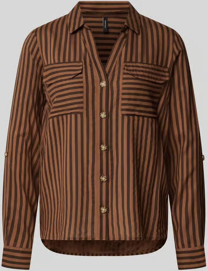 Vero Moda Regular fit blouse met lange mouwen van pure viscose model 'BUMPY'