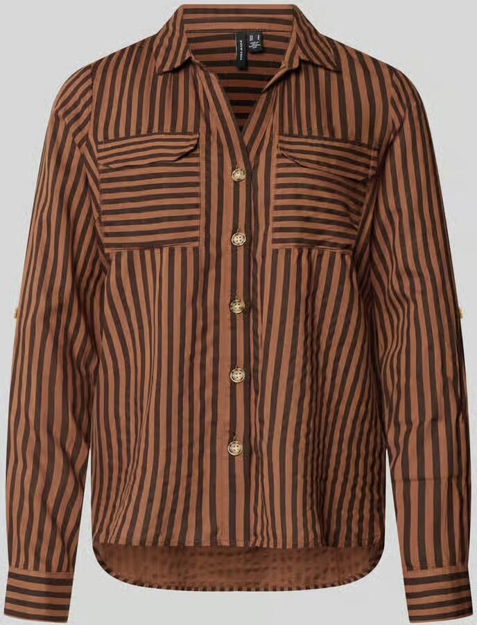 Vero Moda Regular fit blouse met lange mouwen van pure viscose model 'BUMPY'