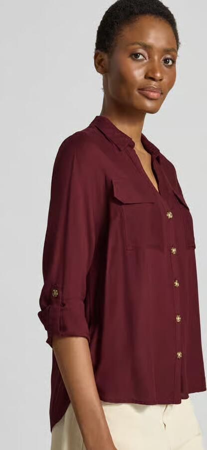 Vero Moda Regular fit blouse met lange mouwen van pure viscose model 'BUMPY'