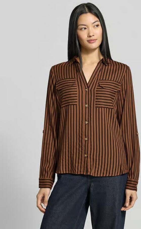 Vero Moda Regular fit blouse met lange mouwen van pure viscose model 'BUMPY' - Foto 3