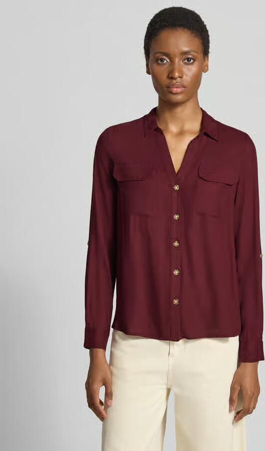 Vero Moda Regular fit blouse met lange mouwen van pure viscose model 'BUMPY' - Foto 3