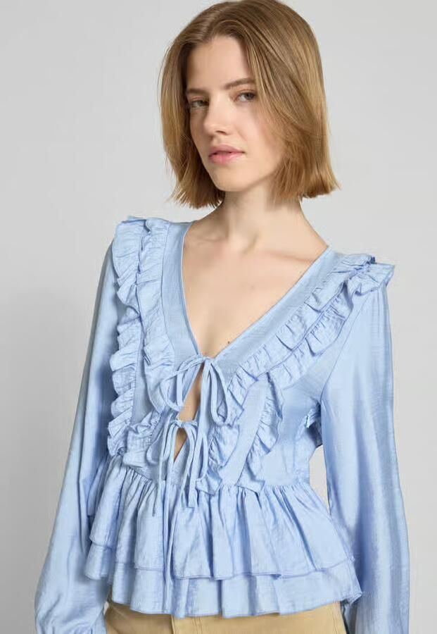 Vero Moda regular fit blouse met lange mouwen van viscosemix model 'ZOEY'