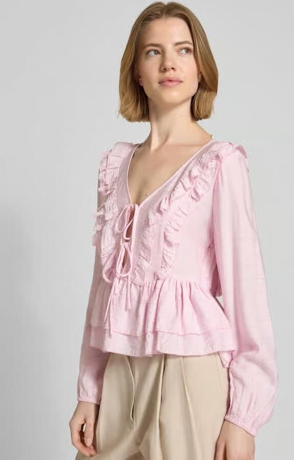 Vero Moda regular fit blouse met lange mouwen van viscosemix model 'ZOEY'