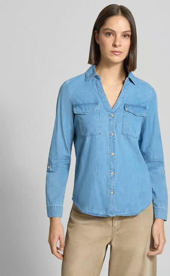 Vero Moda Regular fit blouse met lange mouwen van zuivere katoen model 'BUMPY' - Foto 3