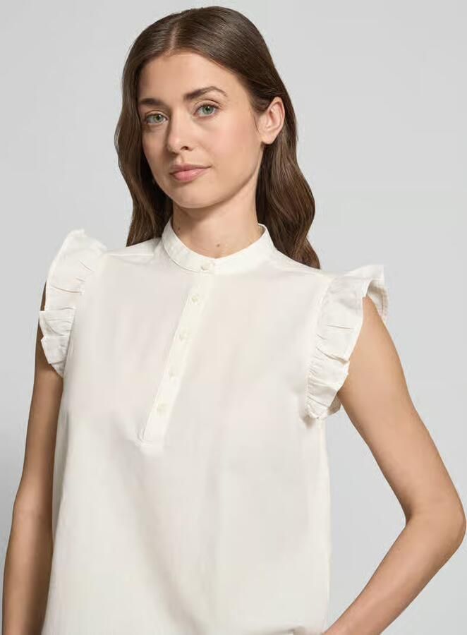 Vero Moda regular fit blouse van mix van katoen en linnen model 'SELMA'