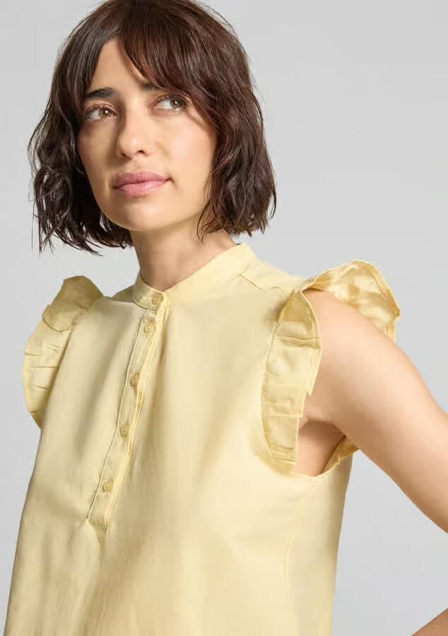 Vero Moda regular fit blouse van mix van katoen en linnen model 'SELMA'
