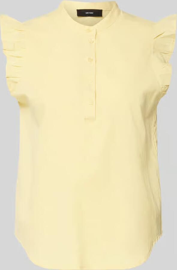 Vero Moda regular fit blouse van mix van katoen en linnen model 'SELMA' - Foto 2