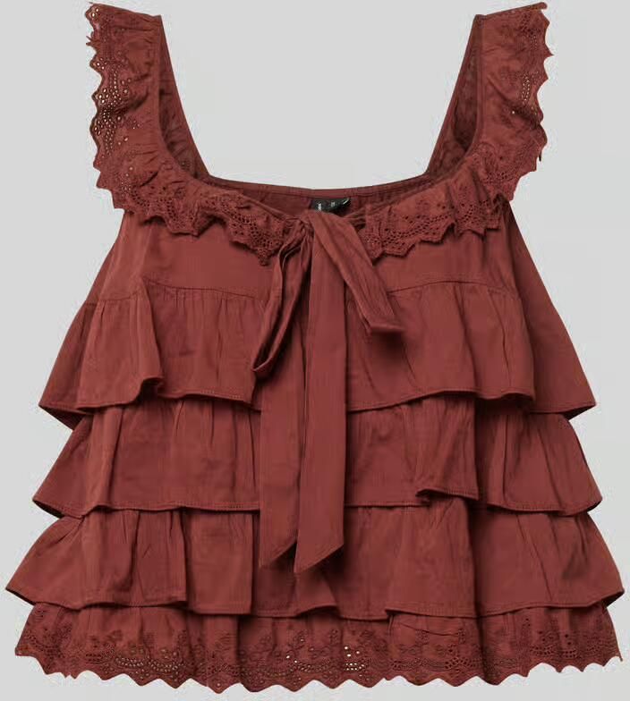 Vero Moda regular fit blousetop met volants model 'SANDY' - Foto 2