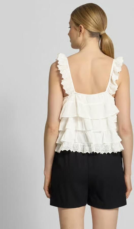 Vero Moda regular fit blousetop met volants model 'SANDY' - Foto 3