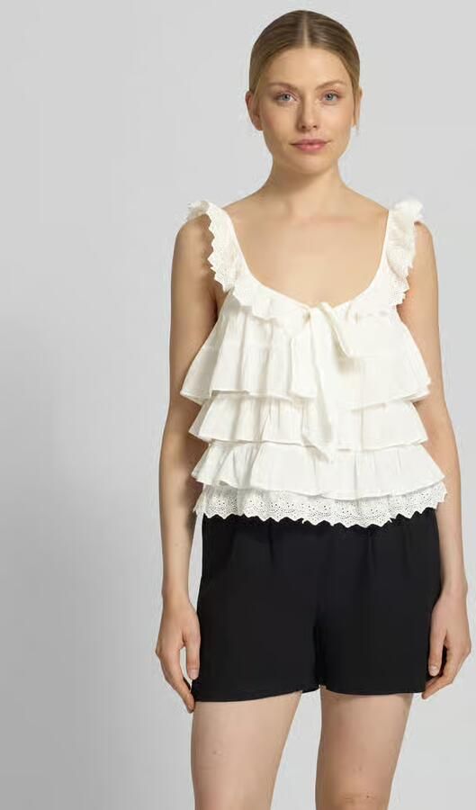 Vero Moda regular fit blousetop met volants model 'SANDY' - Foto 2
