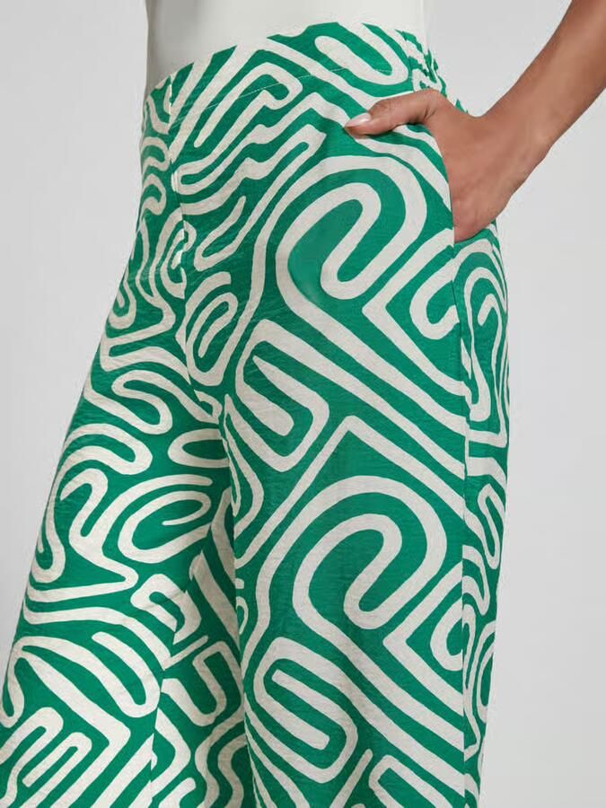Vero Moda Regular fit brede broek met all-over patroon model 'VIGDIS'