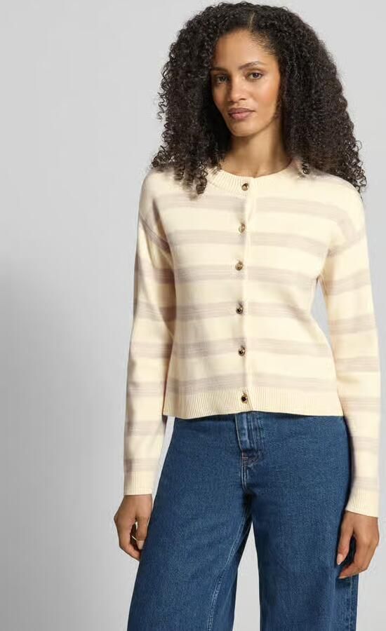 Vero Moda Regular fit cardigan van viscosemix model 'GOLD STRIPE' - Foto 3