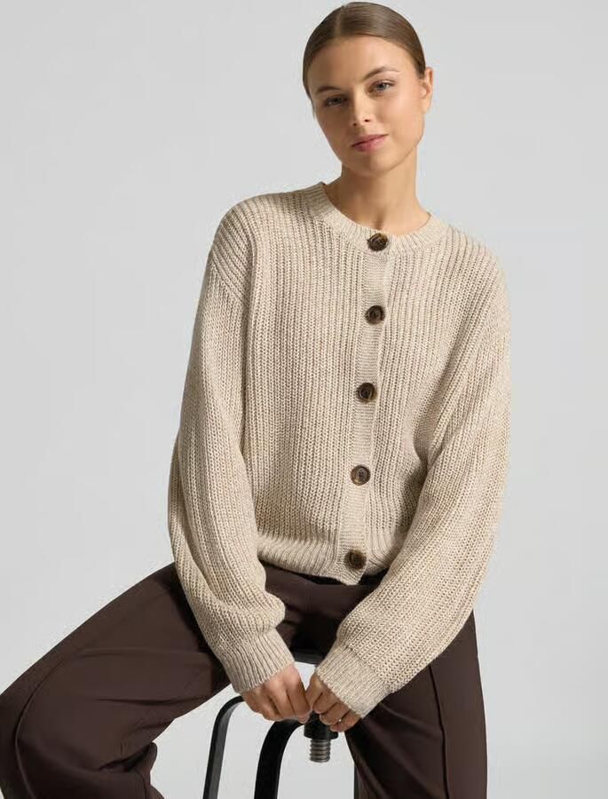 Vero Moda Relaxed fit gebreid jack met enkele knoopsluiting model 'LEA' - Foto 2