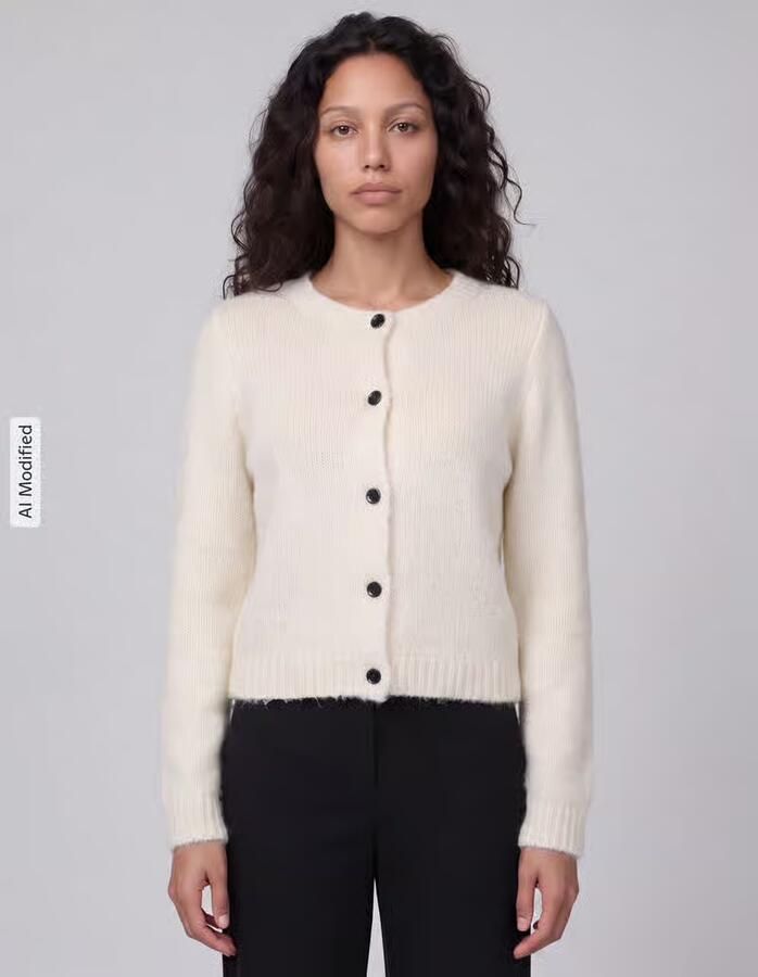 Vero Moda Regular fit gebreid jack met wol en knoopsluiting model 'NOVAH' - Foto 9