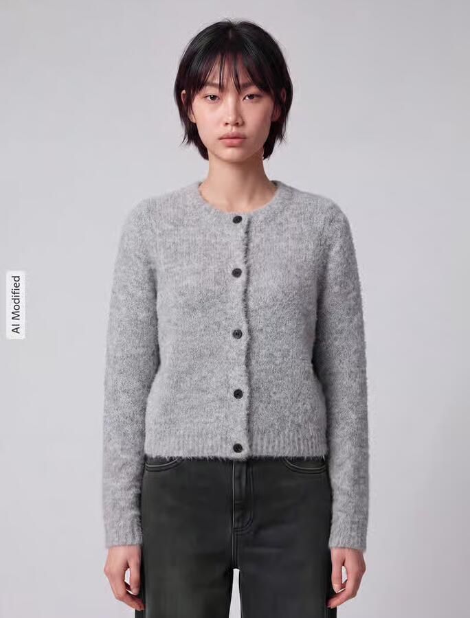 Vero Moda Regular fit gebreid jack met wol en knoopsluiting model 'NOVAH' - Foto 5