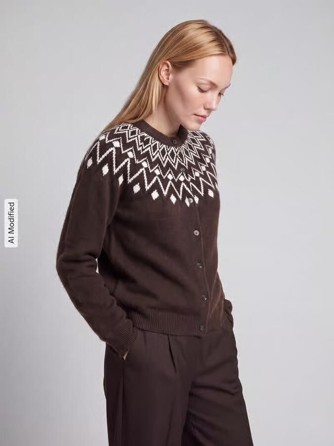 Vero Moda Regular fit gebreid jack met wolgehalte model 'KARLA' - Foto 3