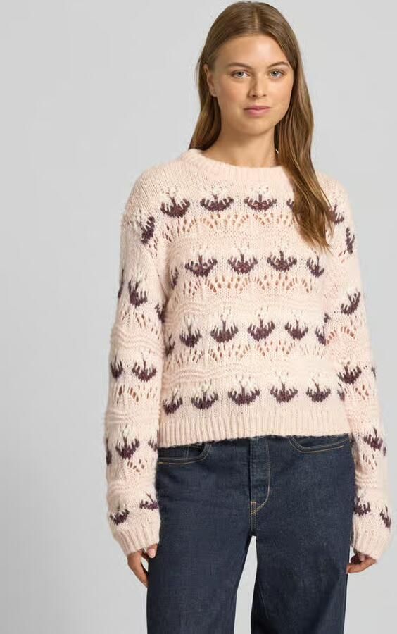 Vero Moda Regular fit gebreide pullover met broderie anglaise model 'IDELLE' - Foto 2