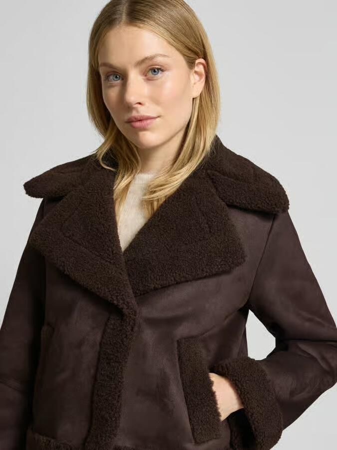 Vero Moda Regular fit jack in leerlook met voering van teddybont model 'HARPER'