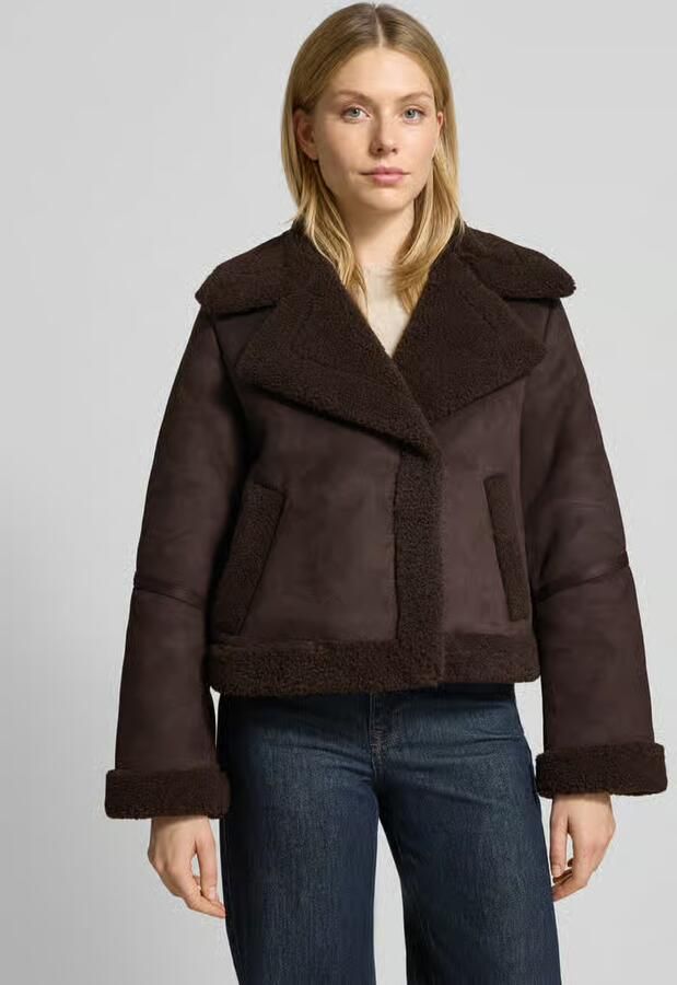 Vero Moda Regular fit jack in leerlook met voering van teddybont model 'HARPER' - Foto 4