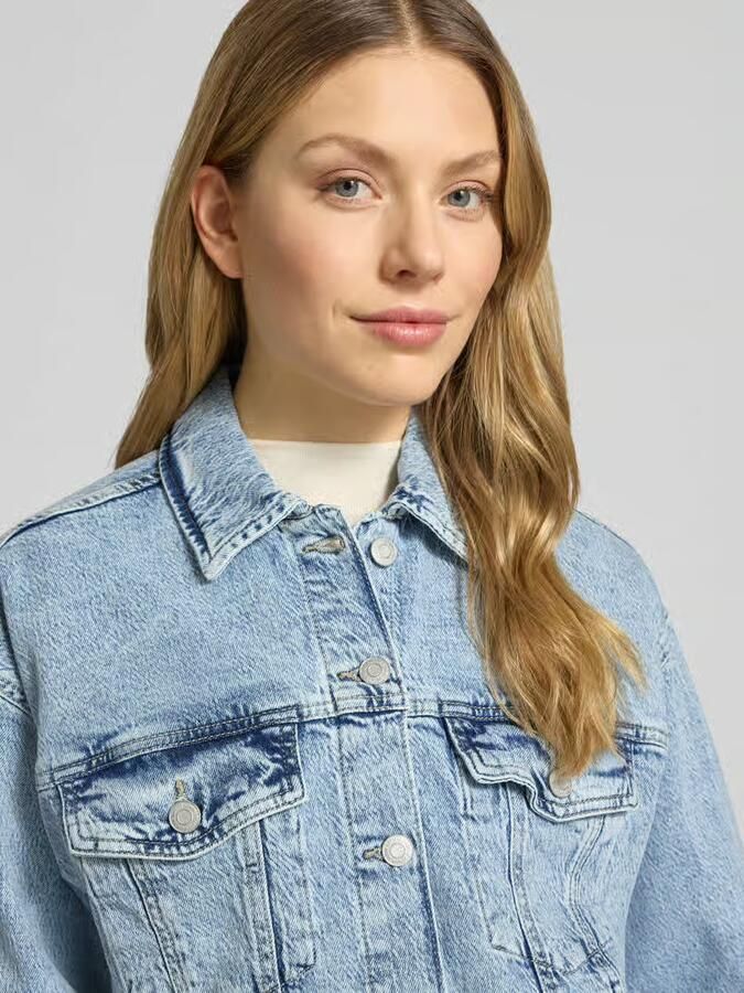 Vero Moda Regular fit jeansjack van katoenmix met fly-away-kraag model 'TESSA' - Foto 4