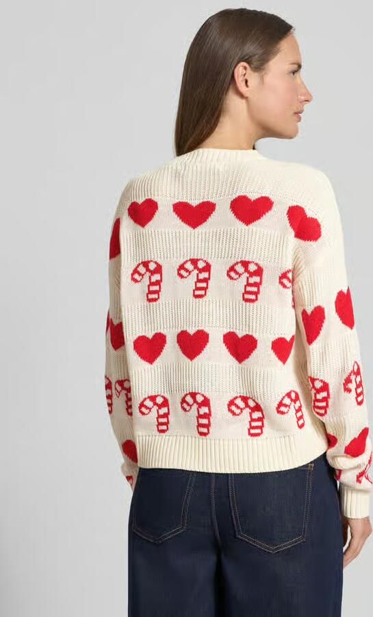 Vero Moda Regular fit kersttrui met ronde hals model 'CANDYHEARTS'