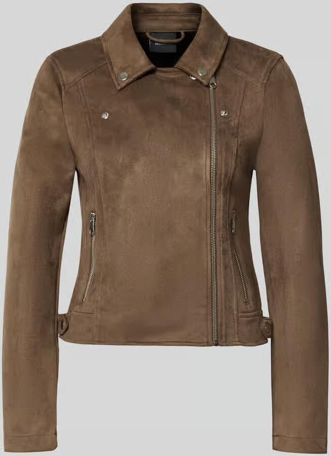 Vero Moda Regular fit kunstleren jack met riempjes aan de romp model 'JOSE' - Foto 4