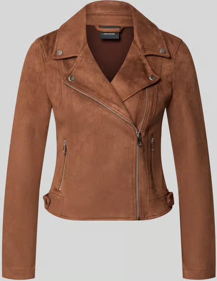 Vero Moda Regular fit kunstleren jack met riempjes aan de romp model 'JOSE'