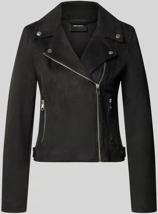 Vero Moda Regular fit kunstleren jack met riempjes aan de romp model 'JOSE'