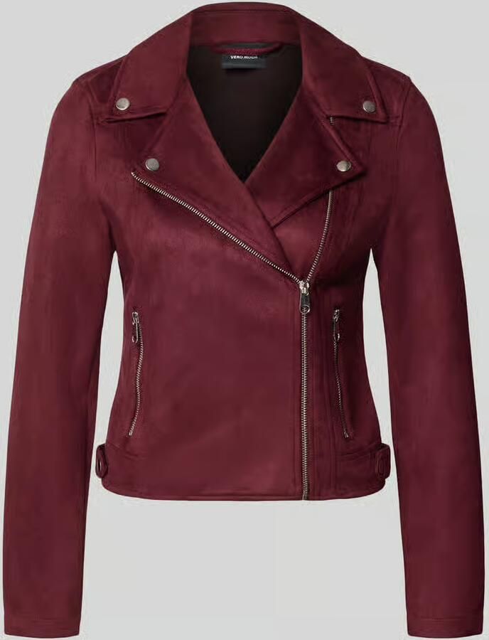 Vero Moda Regular fit kunstleren jack met riempjes aan de romp model 'JOSE'