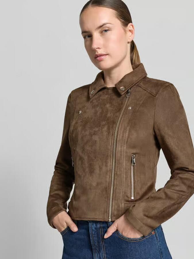 Vero Moda Regular fit kunstleren jack met riempjes aan de romp model 'JOSE' - Foto 5