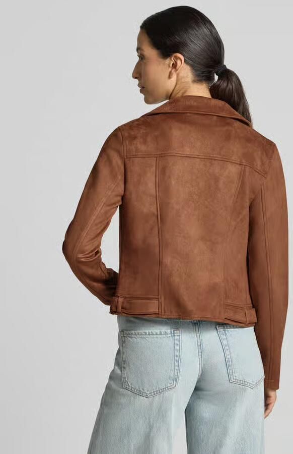 Vero Moda Regular fit kunstleren jack met riempjes aan de romp model 'JOSE' - Foto 3