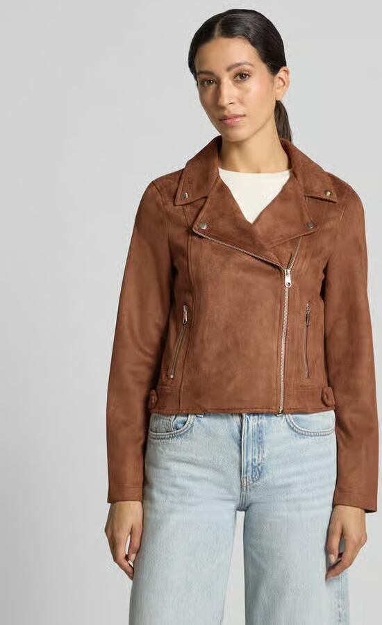 Vero Moda Regular fit kunstleren jack met riempjes aan de romp model 'JOSE' - Foto 4