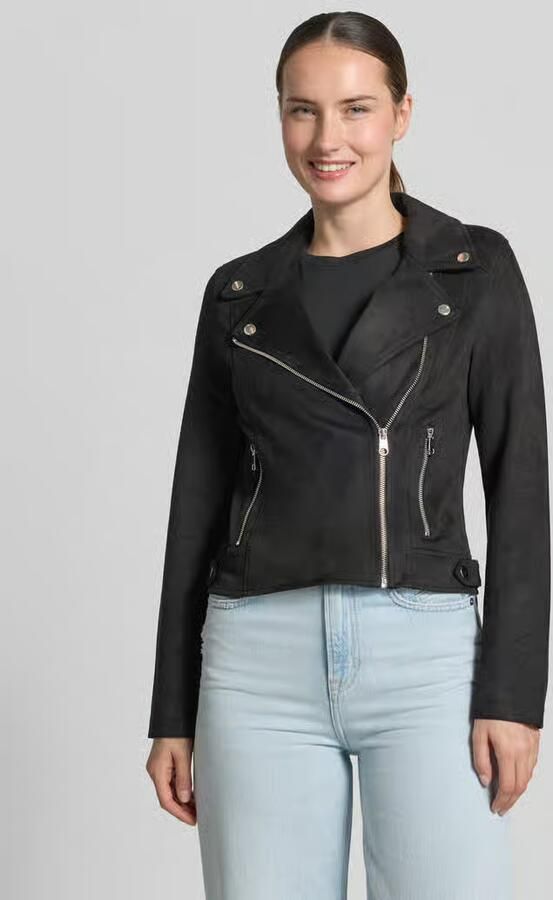 Vero Moda Regular fit kunstleren jack met riempjes aan de romp model 'JOSE' - Foto 2