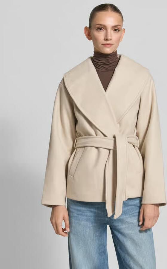 Vero Moda Regular fit lange jas met strikceintuur model 'ANNE' - Foto 8