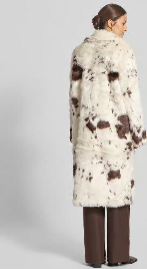 Vero Moda Regular fit lange jas van imitatiebont met all-over motief model 'CRYSTAL' - Foto 3