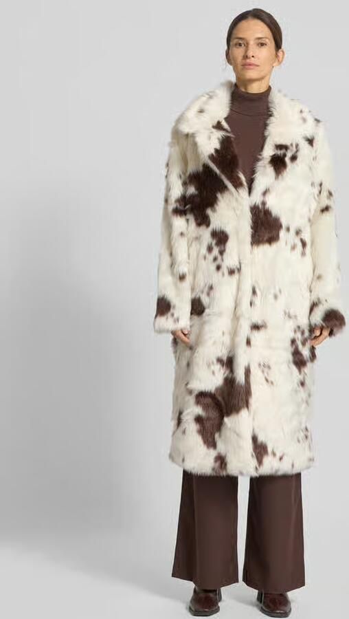 Vero Moda Regular fit lange jas van imitatiebont met all-over motief model 'CRYSTAL' - Foto 2