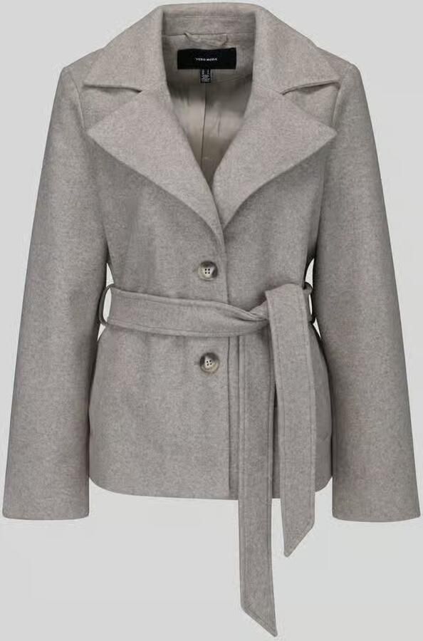 Vero Moda Regular fit lange jas van imitatiebont met strikceintuur model 'FORTUNEMAJA'