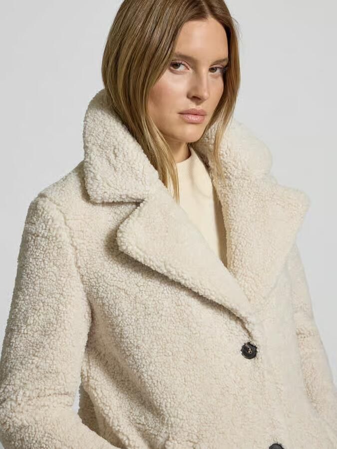 Vero Moda Regular fit lange jas van teddybont met platte kraag model 'KYLIE' - Foto 3