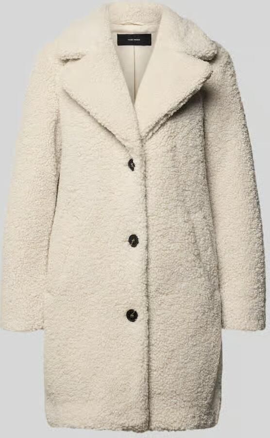 Vero Moda Regular fit lange jas van teddybont met platte kraag model 'KYLIE' - Foto 2