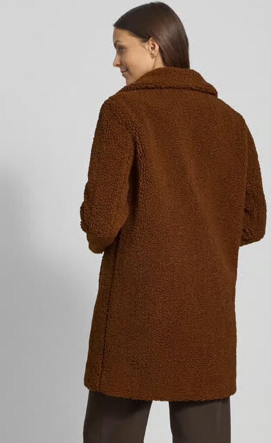 Vero Moda Regular fit lange jas van teddybont met platte kraag model 'KYLIE'