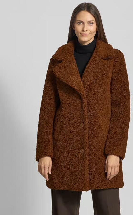 Vero Moda Regular fit lange jas van teddybont met platte kraag model 'KYLIE' - Foto 2