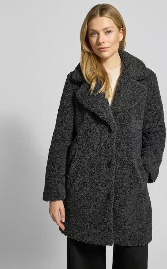 Vero Moda Regular fit lange jas van teddybont met platte kraag model 'KYLIE' - Foto 8