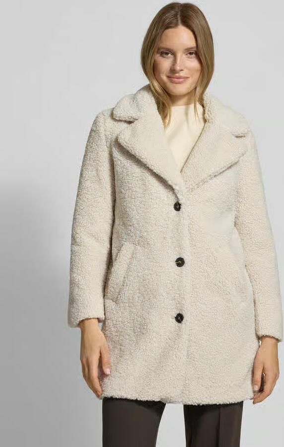 Vero Moda Regular fit lange jas van teddybont met platte kraag model 'KYLIE' - Foto 4