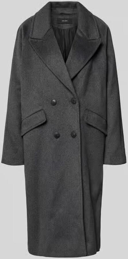 Vero Moda Regular fit lange wollen jas met dubbele knoopsluiting model 'HARPER'