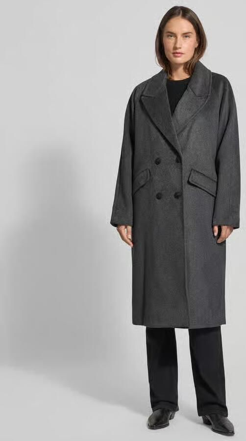 Vero Moda Regular fit lange wollen jas met dubbele knoopsluiting model 'HARPER' - Foto 3