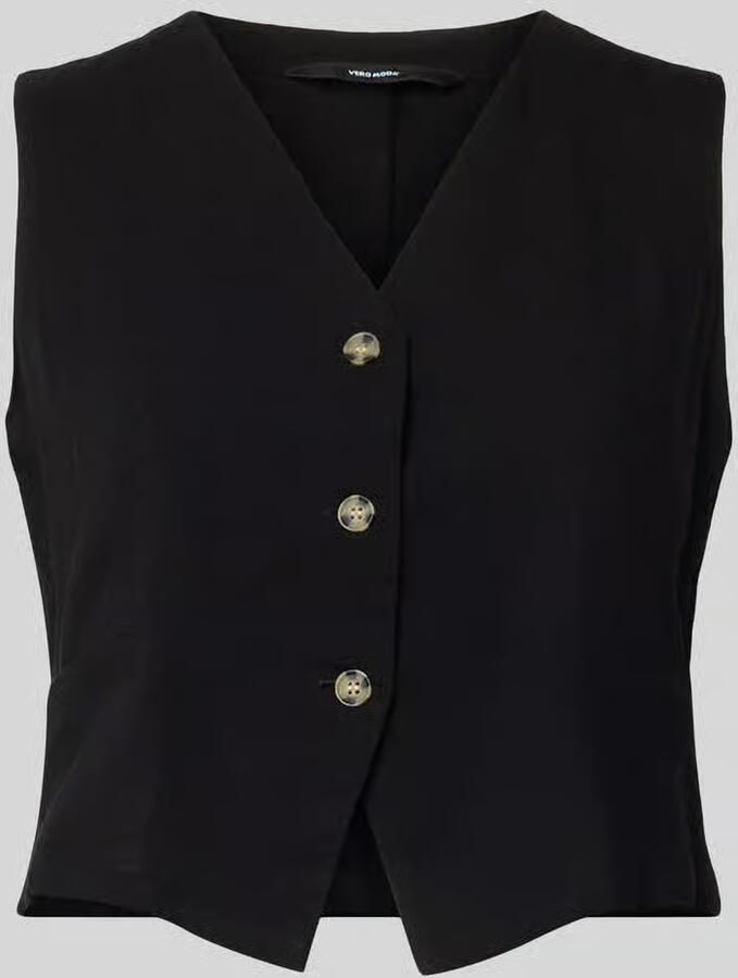 Vero Moda regular fit linnen gilet van mix van katoen en linnen model 'CAIA' - Foto 2