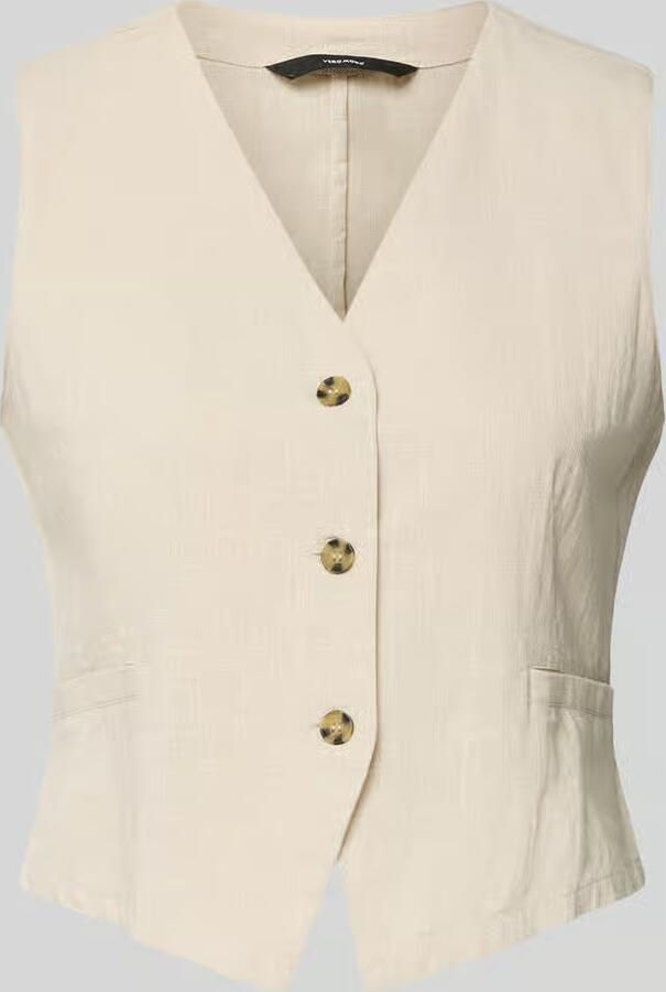 Vero Moda regular fit linnen gilet van mix van katoen en linnen model 'CAIA' - Foto 2