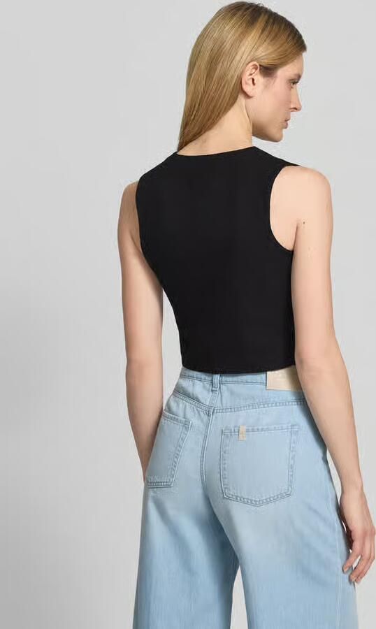 Vero Moda regular fit linnen gilet van mix van katoen en linnen model 'CAIA'