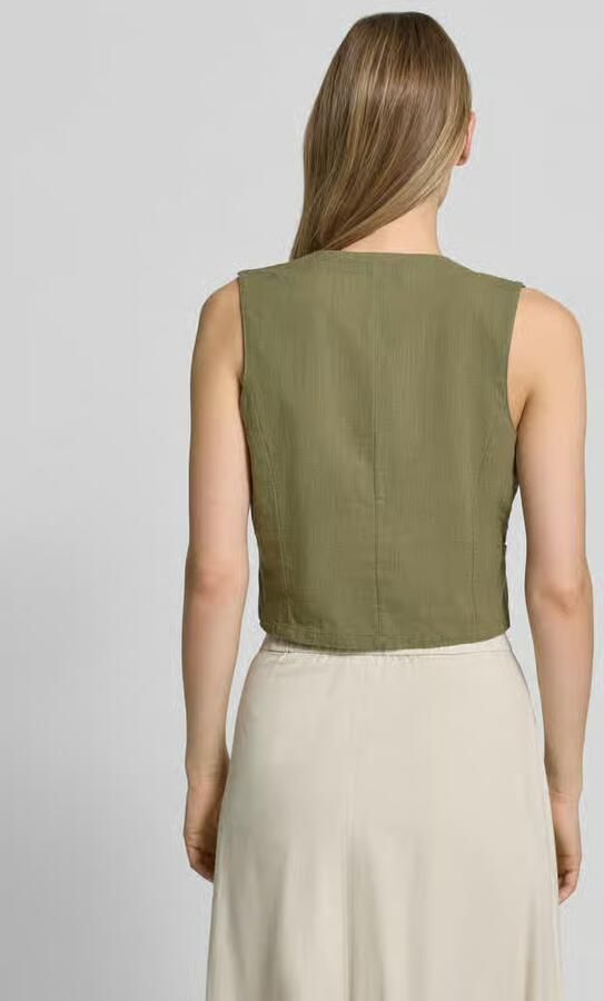 Vero Moda regular fit linnen gilet van mix van katoen en linnen model 'CAIA'