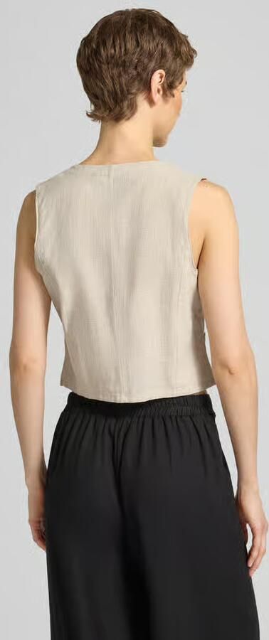 Vero Moda regular fit linnen gilet van mix van katoen en linnen model 'CAIA' - Foto 3